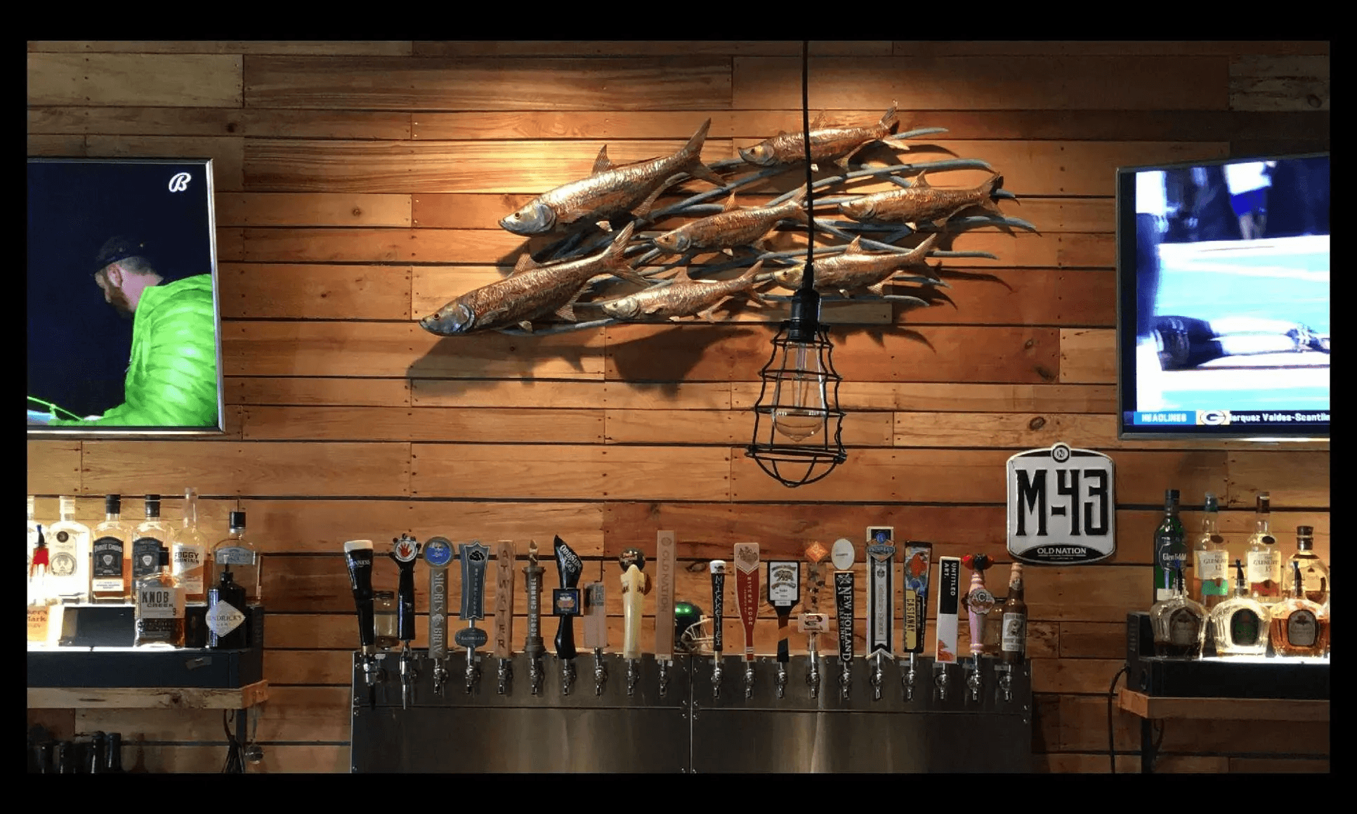 Lucky Dog Bar and Grille Interior - Warm atmosphere with craft beer taps and community dining